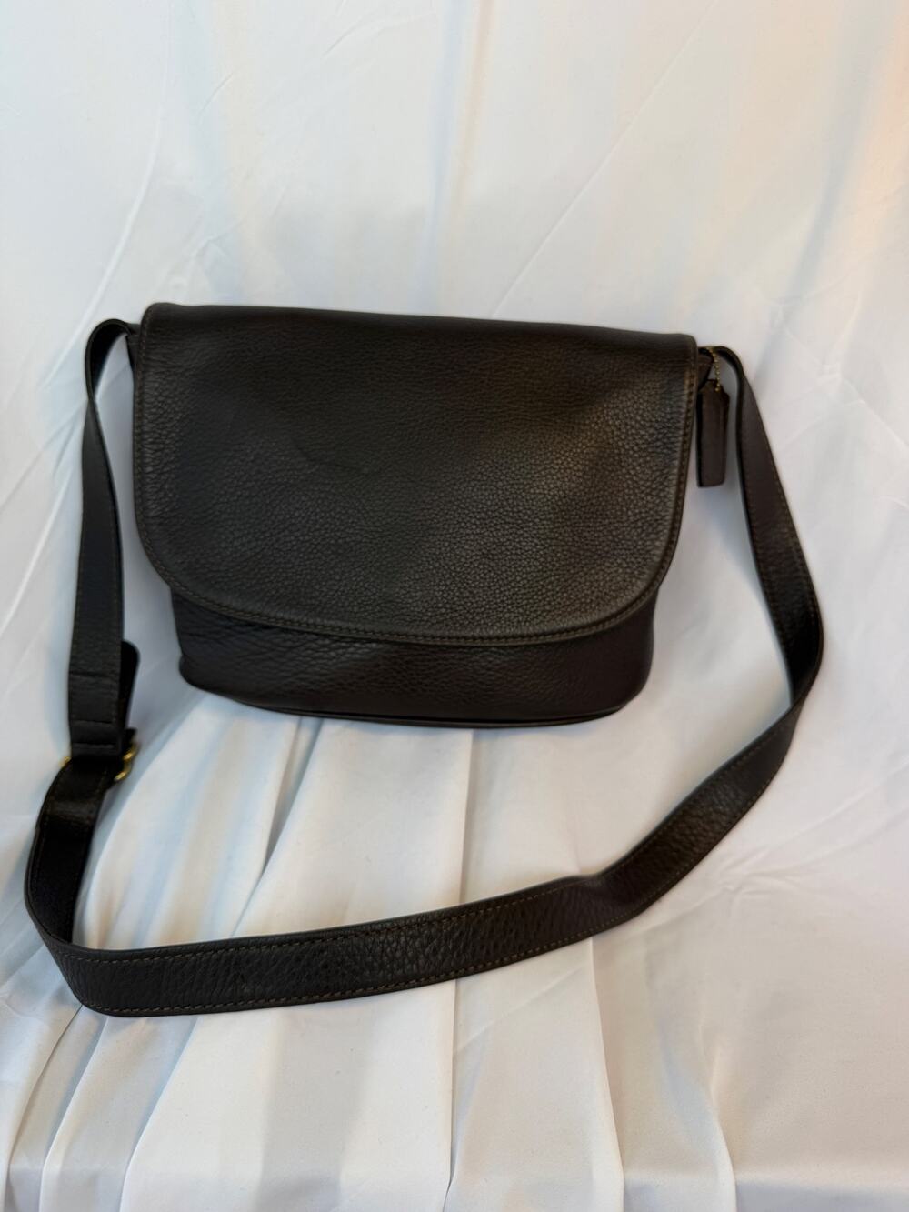 Coach Vintage Full Grain Leather Flap Bag Chocolate Brown Costa Rica Classic